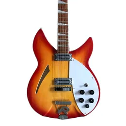 Röd färg 12 strängar Rickenback Electric Guitar Half Hollow Body Roger Limit 12-sträng Ricken Guitarra