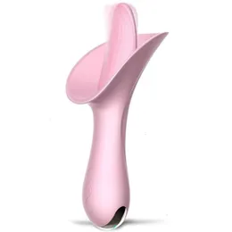 Vibrator Penis Sex Spielzeug Massagegerät Cock Lily Weibliche Masturbator Silikon Zunge Lecken Massage Av Stick Erwachsene Spaß Produkte P73W