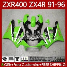 ABS Bodys For KAWASAKI NINJA ZXR 400 CC 400CC 1991 1992 1993 1994 1995 1996 Cowling 138No.54 ZX4R ZXR-400 Bodywork ZX 4R ZXR400 91 92 93 94 95 96 Fairing kit Green black