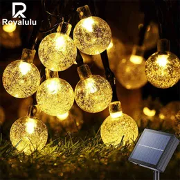 Royalulu Crystal Solar LED LED LIGHTING Outdoor String Lights for Garden Yard Home Wedding Christmas Decoration Solar Lamps J220531