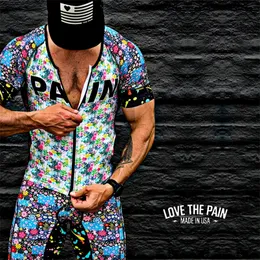 Love The Pain Man Skinsuit Triathlon Outfit Summer Short Bike Cycling Jersey Set Bicycle Clothes Suit Ropa Ciclsimo 220624
