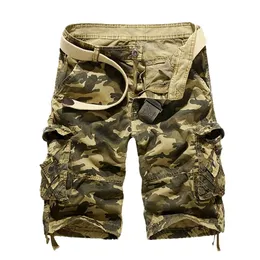 Camouflage Loose Cargo Shorts Män Sommar Militär Camo Kort Byxor Homme US Size 220325