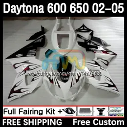 Kit de quadro para Daytona 650 600 cc 02 03 04 05 Bodywork 7dh.34 Cowling Daytona 600 Daytona650 2002 2003 2004 2005 Body Daytona600 02-05 Motorcycle Fairing Red Flames