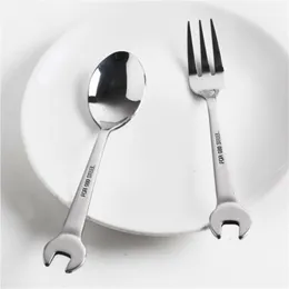 Creative Wrench Shape Tea Fork 304 Stainless Steel Dinner Spoon Coffee Cutlery Set Tableware Family Camping Kitchen Accessories 220509