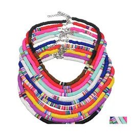 Anhänger Halsketten Retro Böhmen Weiche Keramik Perlen Choker Neckalce Für Frauen Schmuck Geschenke Colorf Handmad Link Kette Schlüsselbein Metall Dhvpm