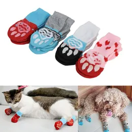 Dog Apparel Pets Anti-Slip Socks Set For Small Cats Puppy Warm Calcetines De Perro Para Skarpetki Pieski Meias Pet Szczeniak SkarpetkaDog
