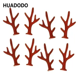 Huadodo 미니 시뮬레이션 뿔 헤드웨어 액세서리 크리스마스 장식 인공 사슴 뿔 연도 DIY 홈 장식 Y201020