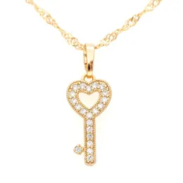 Pendant Necklaces Lover Heart Key Necklace Women Pendule Collier Pendentif Pendel Gold Floating Girlfriend Pendulum Juwelen Anhanger N0101