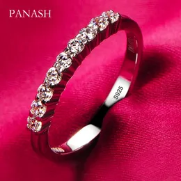 Panash подлинный серебряный серебро S925 Cz Contring для женщин Секщитный обручальный кольцо Заявление