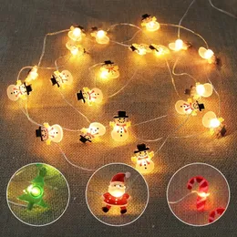 2m 20 LED -lampor Mini Christmas Fairy Battery Light Tree Xmas Decor for Home Gifts Year Y201020