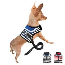 Собачьи воротники поводки полосатая лацка для кошачьего жгута грудное ремешок для ремня для маленьких собак жгуты 6044015 Pet Pitbull Supplies S M Ldog Dog
