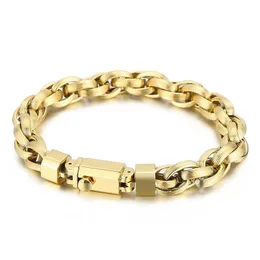 11mm 9.4inch Simple Fashion Stainless Steel Rope Link Chain Bracelet Bangle for Mens Women Gifts 3 Color