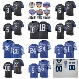 NCAA Football College 3 Terry Wilson Jerseys Kentucky Wildcats 12 Sawyer Smith 1 Lynn Bowden Jr 26 Benny Snell 15 Stephen Johnson 18 Stanley Williams Man