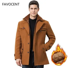 Vinter Men's Casual Wool Trench Coat Fashion Business Medium Solid Thicken Slim Windbreaker Overcoat Jacket Man Plus Size 5XL T200117