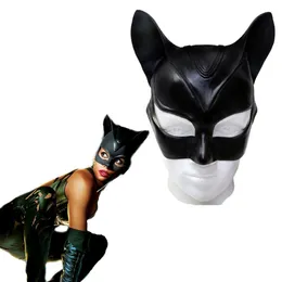 Woman sexyy Cat Mask Feith Cosplay BDSM Bondage Restraints Adult Games Roleplay Leather Masks Masquerade Party Accessories