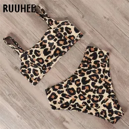 RUUHEE Swimwear Women Bikini 2021 Swimsuit High Waist Bikini Set Push Up Sport Tops Bathing Suit Women Summer Female Beach wear 210305