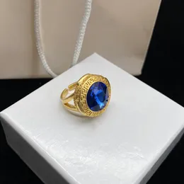 Designer aberto anéis de ouro azul homem Moda feminina Sapphire Ring Jewelry casal anéis de personalidade Ringue 2207081D
