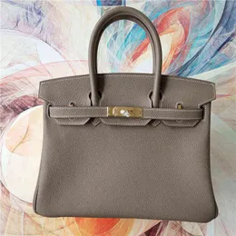 Platinum Designer Bag Handmade Handbag Custom Lychee Pattern Semi Hand Sewn Honey Wax Thread Palm Calf Genuine Leather