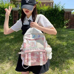 Bolsas escolares girl girl fofas mochilas coreanas harajuku de grande capacidade Tiedye Style Styleds School School School School Travel Bagpack 220802