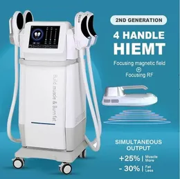 Leistungsstarke Schlankheitssysteme Ems Sculptor 4 Griffe mit RF Body Sculpting Muskelstimulator Gesäßstraffung Fett verbrennen Hiemt Emslim Hiems Body Contouring Fitnessgerät