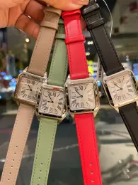 U1 Top AAA Üst düzey kaliteli kadınlar İzle Japonya Superquartz Moda Roman Dijital 28X38mm Leisure Deri Kuvars Ultra İnce Lüks Saat Serisi Dumont