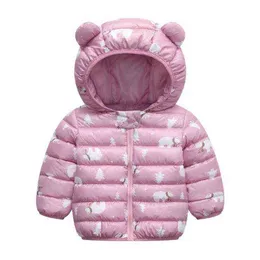Toddler Baby Girls Jacket Autunno Inverno Warm Cartoon Bear Coat per ragazza Warm Capispalla con cappuccio Regalo di Natale per bambini J220718