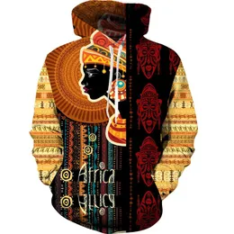 Herrtröjor tröjor män våren höst afrikansk 3d hoodie för man överdimensionerad tryckt tröja sportkläder herrar sudadera traditionell ho