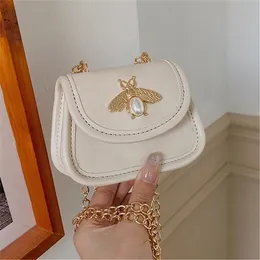 أزياء الأطفال Bees Bres Girls Chain One-Coulder Saddle Bag Bag Designer Kids Messenger Bags Child Princess Mini Wallet