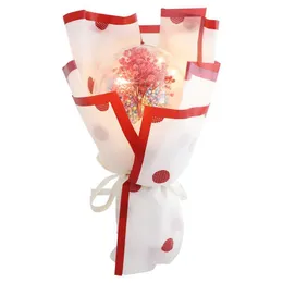 装飾的な花の花輪バンドルライトアップブーケ人工花の花束バレンタインのデイデコリーのロマンチックな贈り物