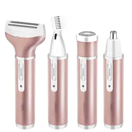 Vrouwen Ontharing Elektrische Scheerapparaat Lady Scheermes 4 In 1 Voor Benen Bikini Facial Neus Oren Wenkbrauwen Body Haar Trimmer pijnloos 220509