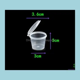 WHOSAL 1OZ Tek Kullanımlık Plastik Kutu Porsiyon Kupası Connt Sos Snack Sudun Soyun Soyun Jello S Sups Konteynerler Paket Kutuları Damla Teslimat 2021