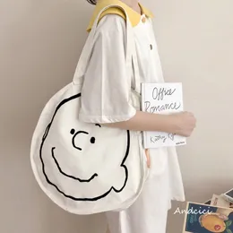 Abendtaschen Koreanischer Stil Sinn für Design Student Handtasche Canvas Tasche Weibliche Ins Schulter Strichmännchen Großes Einkaufen