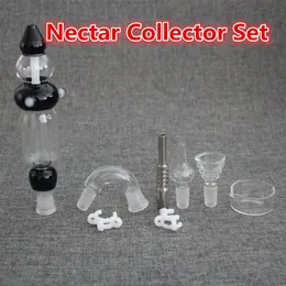 Räuchernektar-Kit, 14-mm-Glas-HOOKAHS-ÖLBRENNER-Spitzen mit Titan- und Quarz-Nagelschale, RIG-DAB-Rohr-Mikrokit
