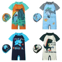 Kid Girl One -Stück Badebekleidung Einhorn Dinosaurier Autos Bading Boy Beachwear Baby Badekappe Anzug