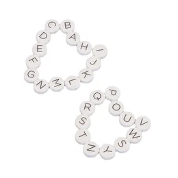 Round Shape Silicone Alphabet Beads 12mm Letters Teething Loose Beads for DIY Infant Pacifier Chian Chewlry