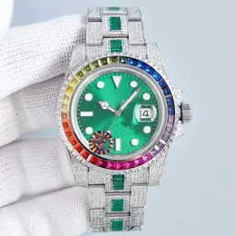 Luxury Diamond Watch Mens Automatiska mekaniska klockor Rostfritt stål Rem Sapphire Mirror Högkvalitativ armbandsur Vattentät design Unika presentvakor