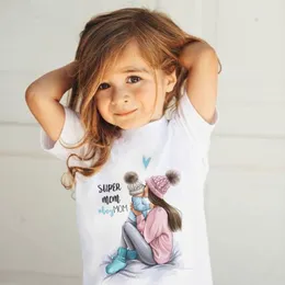 Tシャツ夏のスーパーママの女の赤ちゃんTシャツ甘い男の子Tシャツお母さんとラブライフ素敵な印刷カワイイキッズシャツCozytシャツ