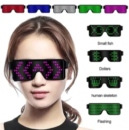 Party LED Luminous Dancing Glasses Protection USB Charging Glasses Concert Light Toys nightclub props 6 Colors