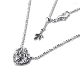 Chains Valentine's Day Heart Family Tree Collier Necklace 925 Sterling Silver Jewelry Chain Pendant Necklaces For Women MenChains Godl22