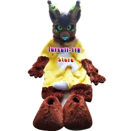 Fursuit Husked Husked cão raposa lobo mascote traje adulto personagem de desenho animado dia das bruxas festa desenhos animados conjunto # 0101