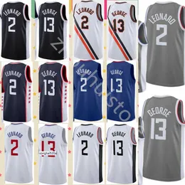 Los Angeleses Kawhi 2 City Leonard Jesrey Paul 13 George Jerseys 2021 Nowy czarny mundur koszykówki sta koszulki