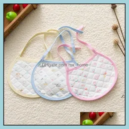 Andra hemträdgård Cherry Baby Pacify Bibs Burp Tygs Dubbelskikt bomullsduk Handduk Lugande saliv handduk Pab11838 Drop Leverans