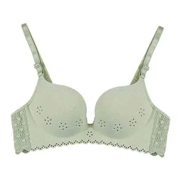 Gesammelt Push-Up-BH Frauen Große Größe Nahtlose Baumwolle Atmungsaktive Unterwäsche Sexy Bh Aushöhlen Design Tasse Tief U Plunge bralette T220726