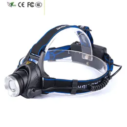 Lâmpada de lanterna de cabeçote de lanterna de lanterna de faróis Super Bright T6 Headlamp à prova d'água USB Recarregável 18650 Lanterna de bateria