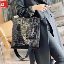 Abendtaschen oln Luxus Frauen Handtaschen hochwertige Krokodil -Leder -Designer -Einkaufstasche Mode Alligator Muster Frauen Schulter