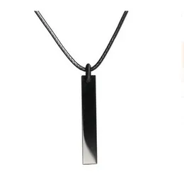 Hänge halsband grossist svart kuboid obsidian stenhalsband för kvinnor män rep kedja student gåva europeiska original mode smycken