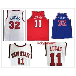 Nc01 College OHIO STATE BUCKEYES Basketballtrikot JERRY LUCAS Throwback-Trikot nach Maß Genähtes Retro-Trikot mit Stickerei, Größe S-5XL