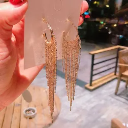 Dangle Avize Tassel Geometrik Kare Kristal Damla Küpeler Kadınlar İçin Çok Molor Rhinestone Sarkla Küpeler Seyahat Partisi Takı