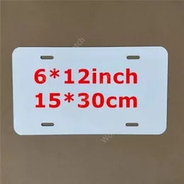 White Sublimation License Plate Decor Blanks Metal Aluminum Automotive Plates Heat Thermal Transfer Sheet DIY Picture Tag Board 600pcs DAW482