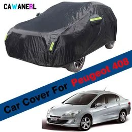 Capa de carro à prova d 'água Anti-UV Sun Shade Rain Snow Protection Proteção Auto Capa Para Peugeot 408 Sedan W220322